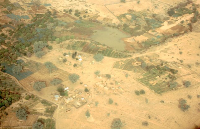 West African village from the air