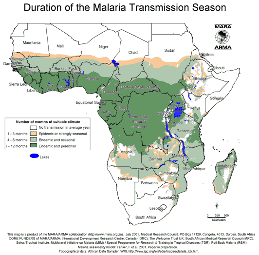 malaria transmission map