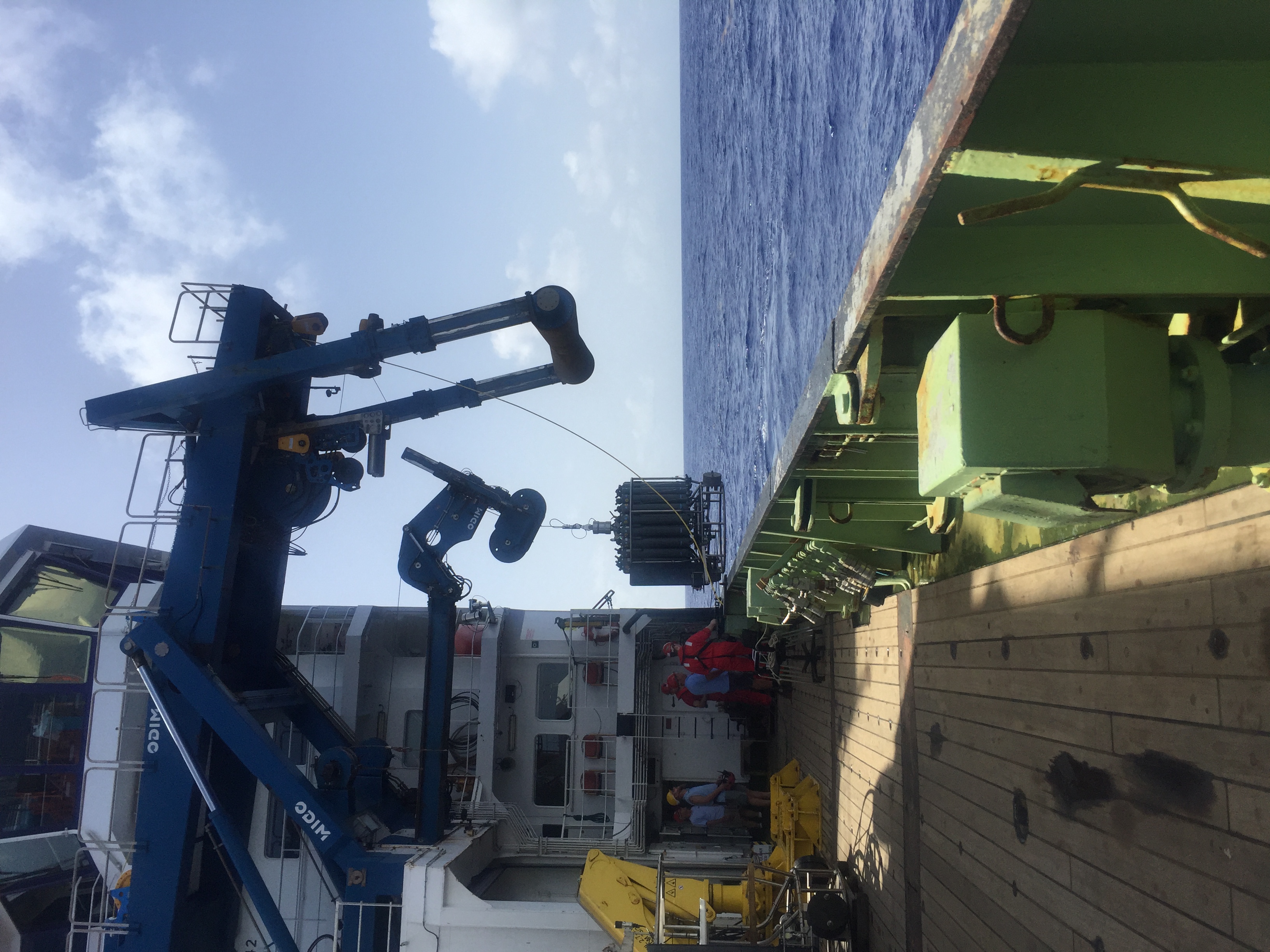 Deck of the RRS James Cook in the subtropical North Atlantic (July 2017) Credit: Claire Mahaffey